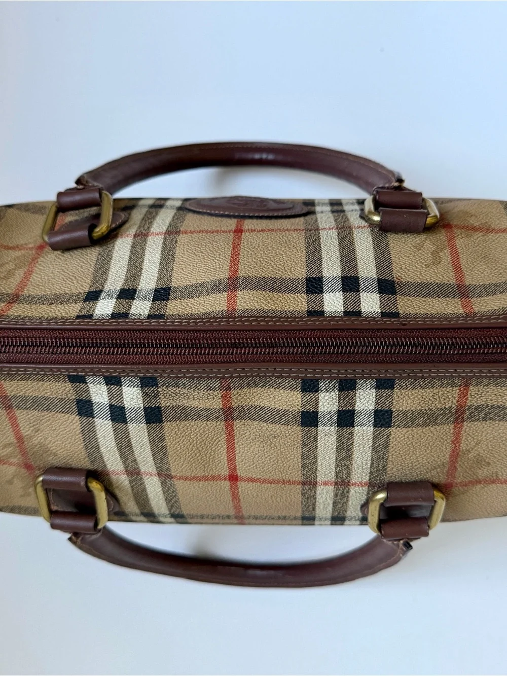 Authentic Vintage 80s / 90s Burberrys London Nova Check Boston Satchel Bag